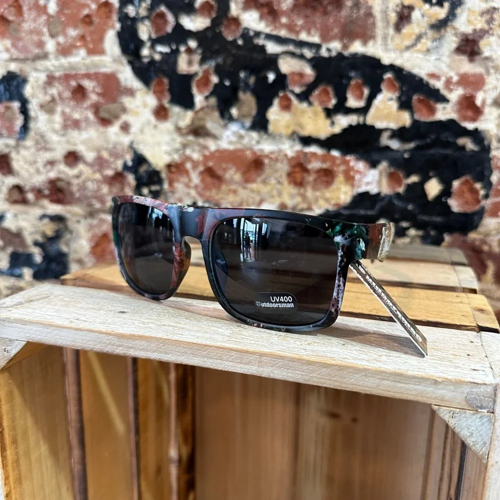 Outdoorsman Camouflage Eyewear UV400 Sport Sunglasses Mens Camo Amber Lens NEW